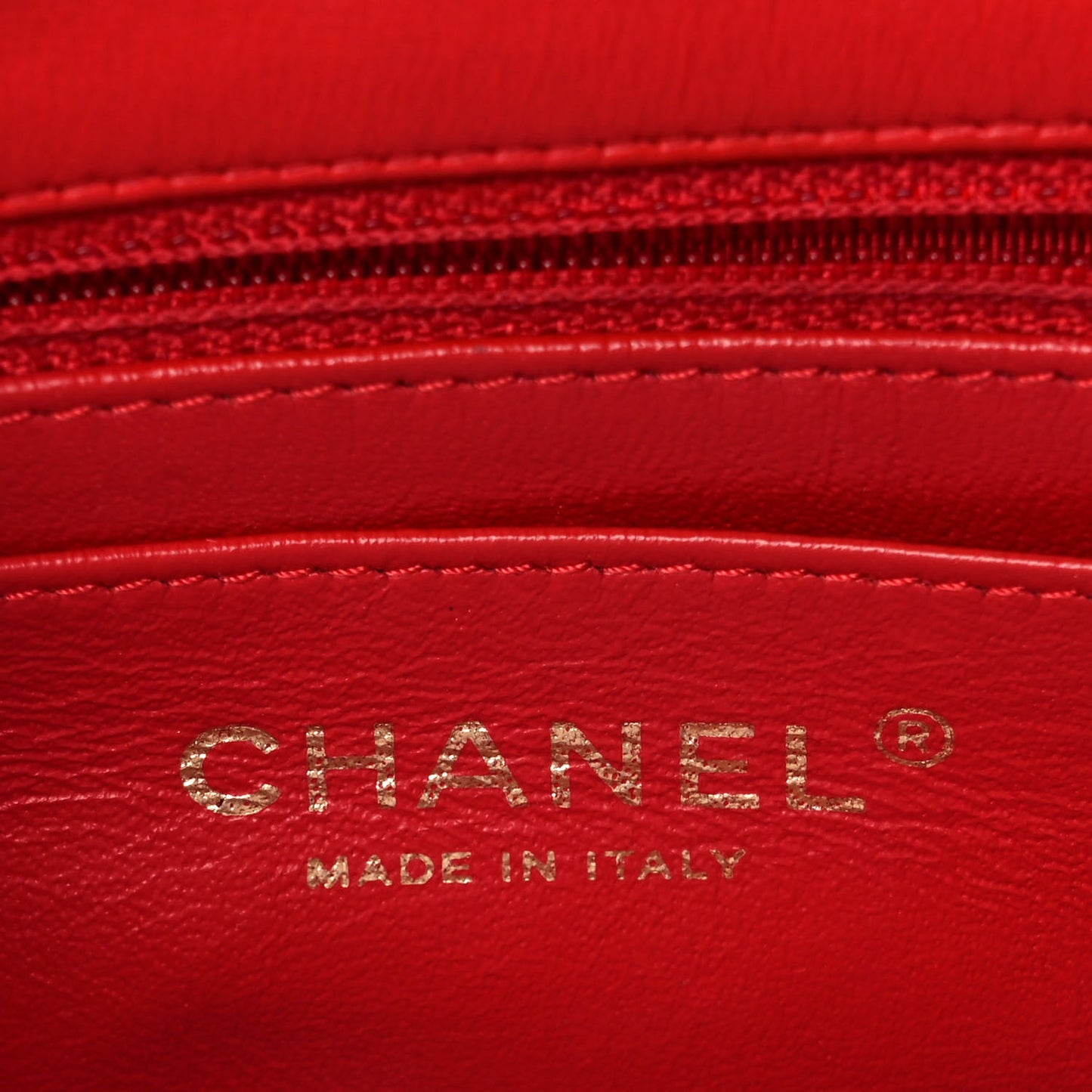 Lambskin Quilted Mini Rectangular Flap Red
