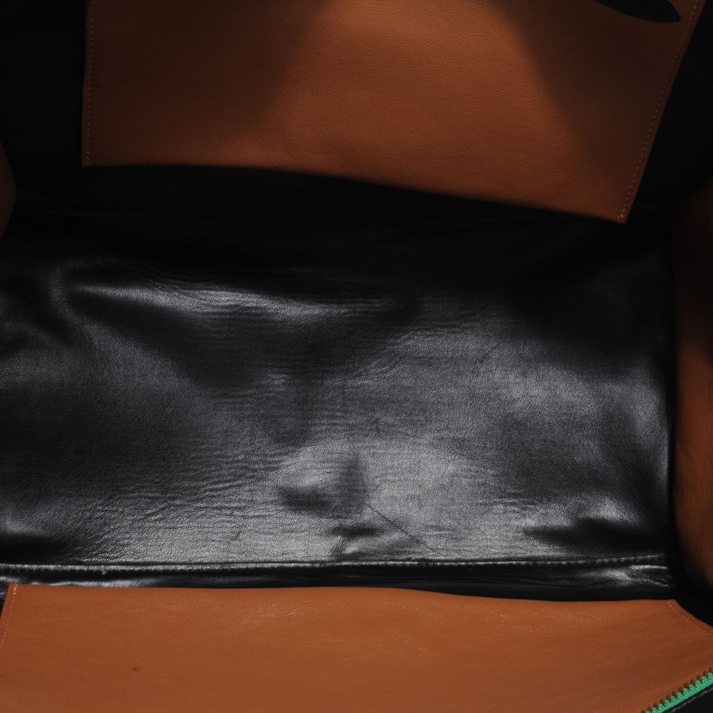 Calfskin and Curly Lamb Small Trapeze Black