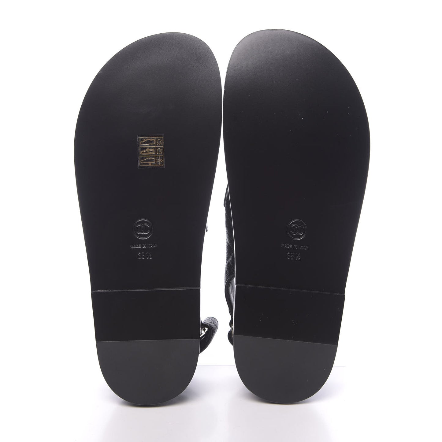 Grained Calfskin Velcro Dad Sandals 38.5 Black