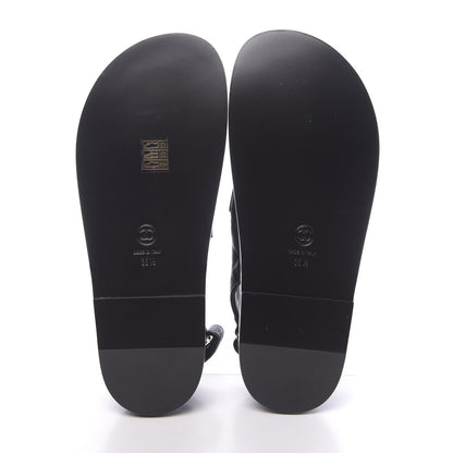 Chanel Grained Calfskin Velcro Dad Sandals 38.5 Black 5 of 8