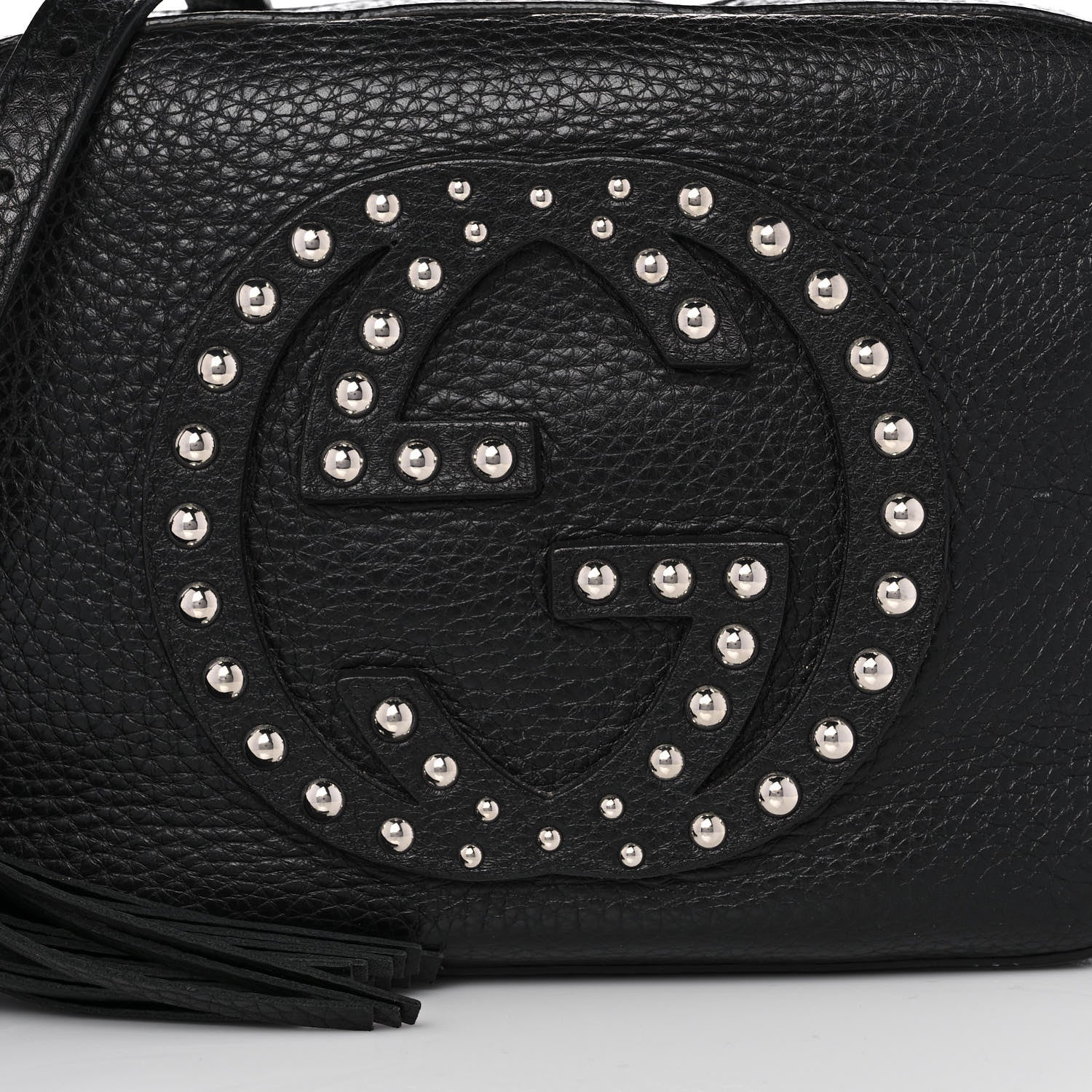 Gucci Pebbled Calfskin Studded Small Soho Disco Bag Black 11 of 13