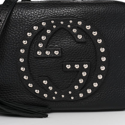 Gucci Pebbled Calfskin Studded Small Soho Disco Bag Black 11 of 13
