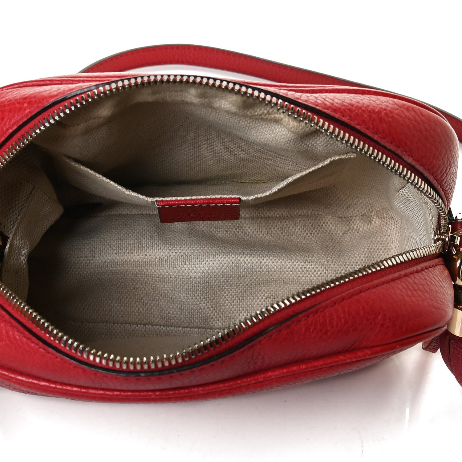 Gucci Pebbled Calfskin Small Soho Disco Bag Tabasco Red 5 of 16