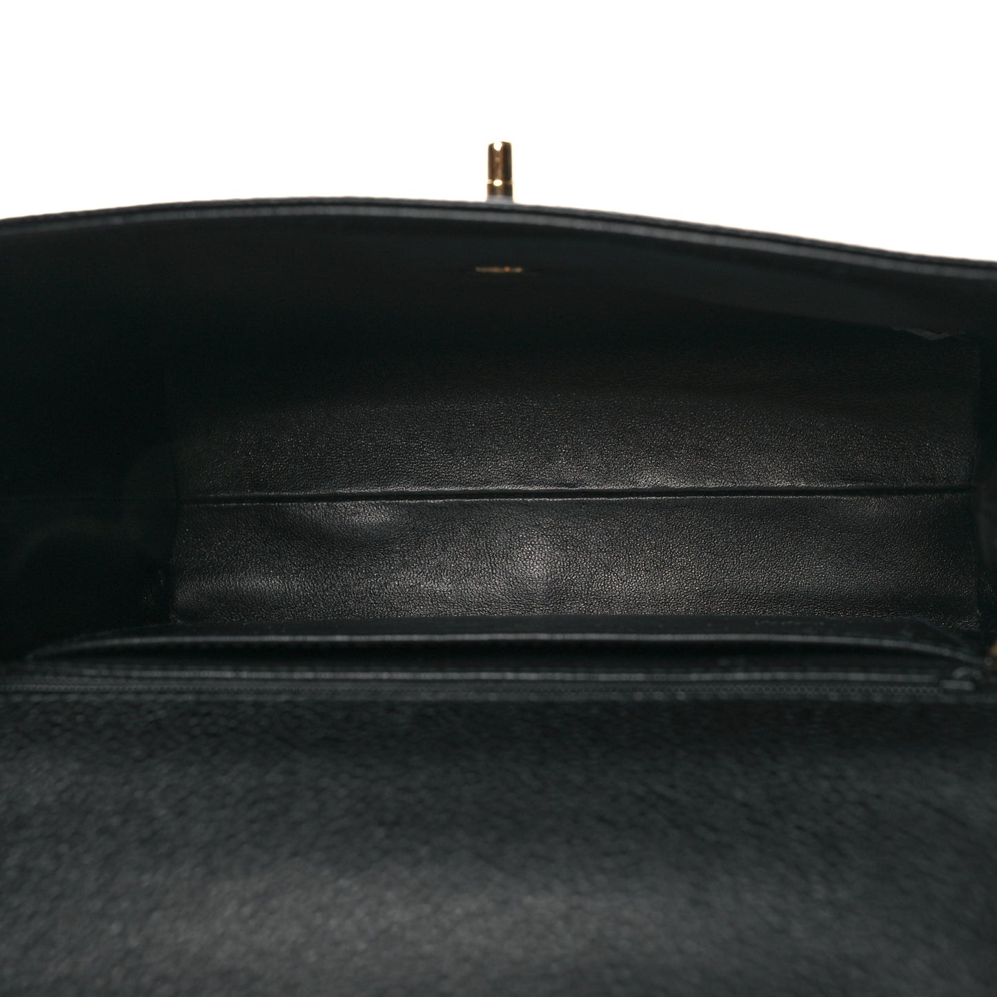 Caviar Medium Kelly Flap Black