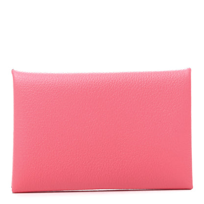 Hermes Evercolor Calvi Card Case Rose Azalee 1 of 7
