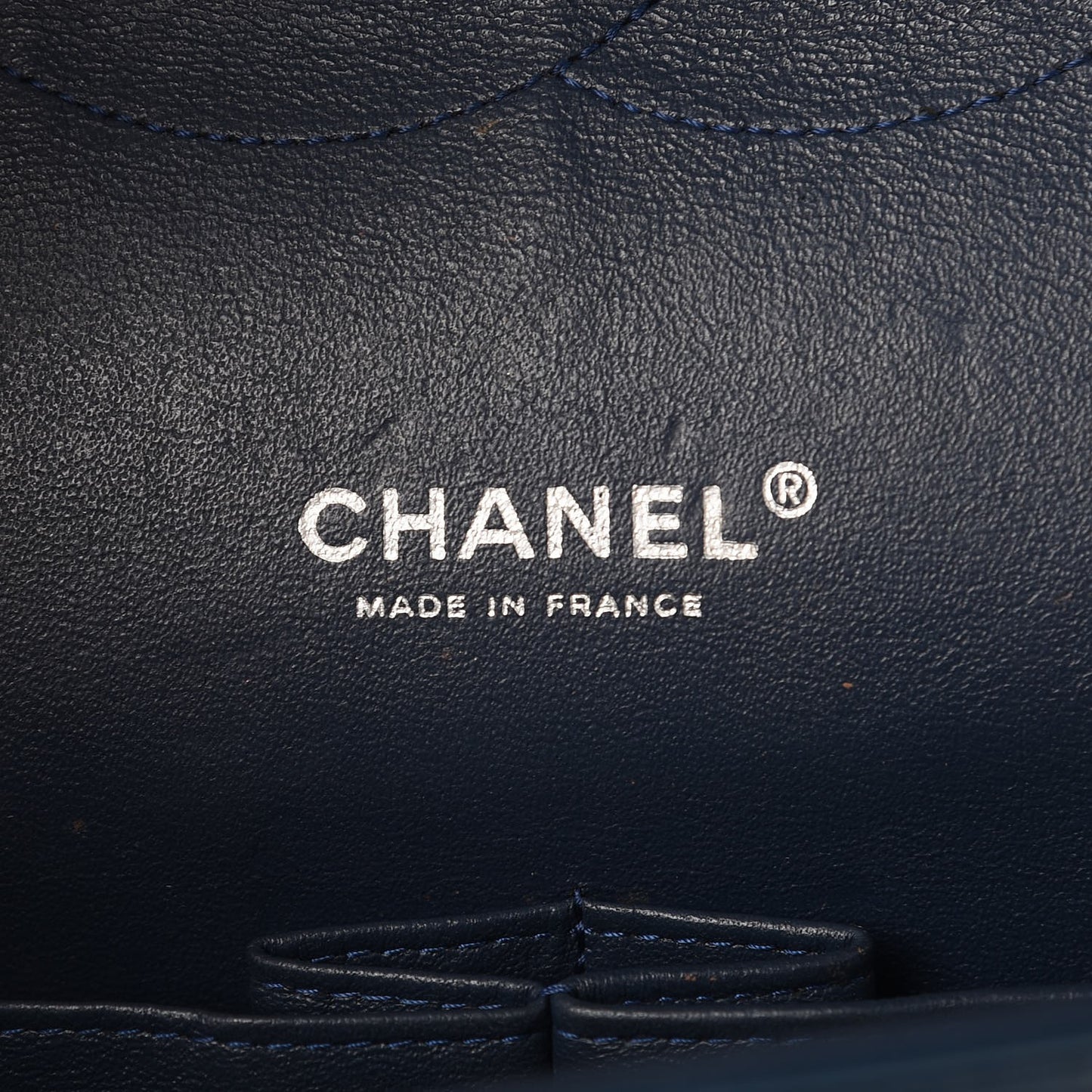Patent Quilted Maxi Double Flap Navy Blue