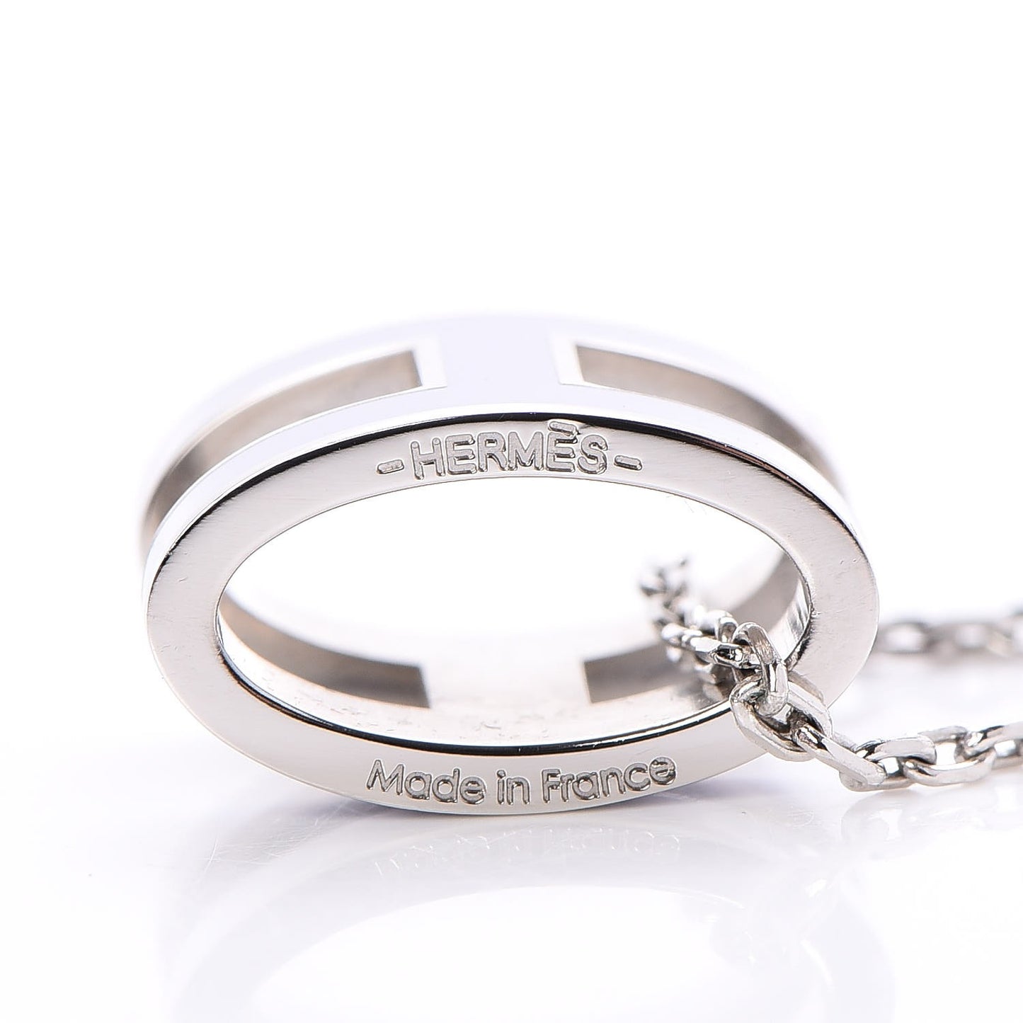 Lacquered Palladium Pop H Pendant Necklace Parme