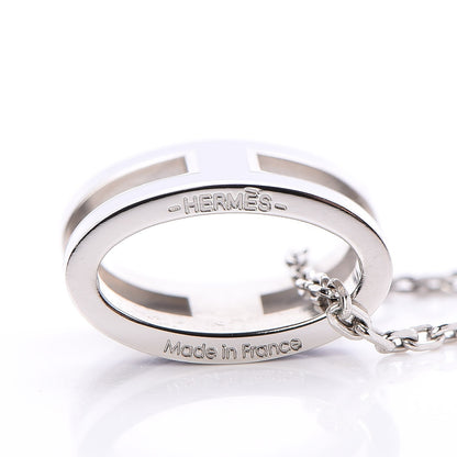 Hermes Lacquered Palladium Pop H Pendant Necklace Parme 5 of 6