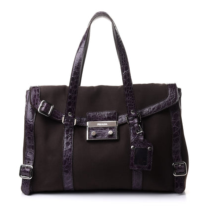 Prada Canapa Cocco Sacca Shoulder Bag Ebano Malva 1 of 11