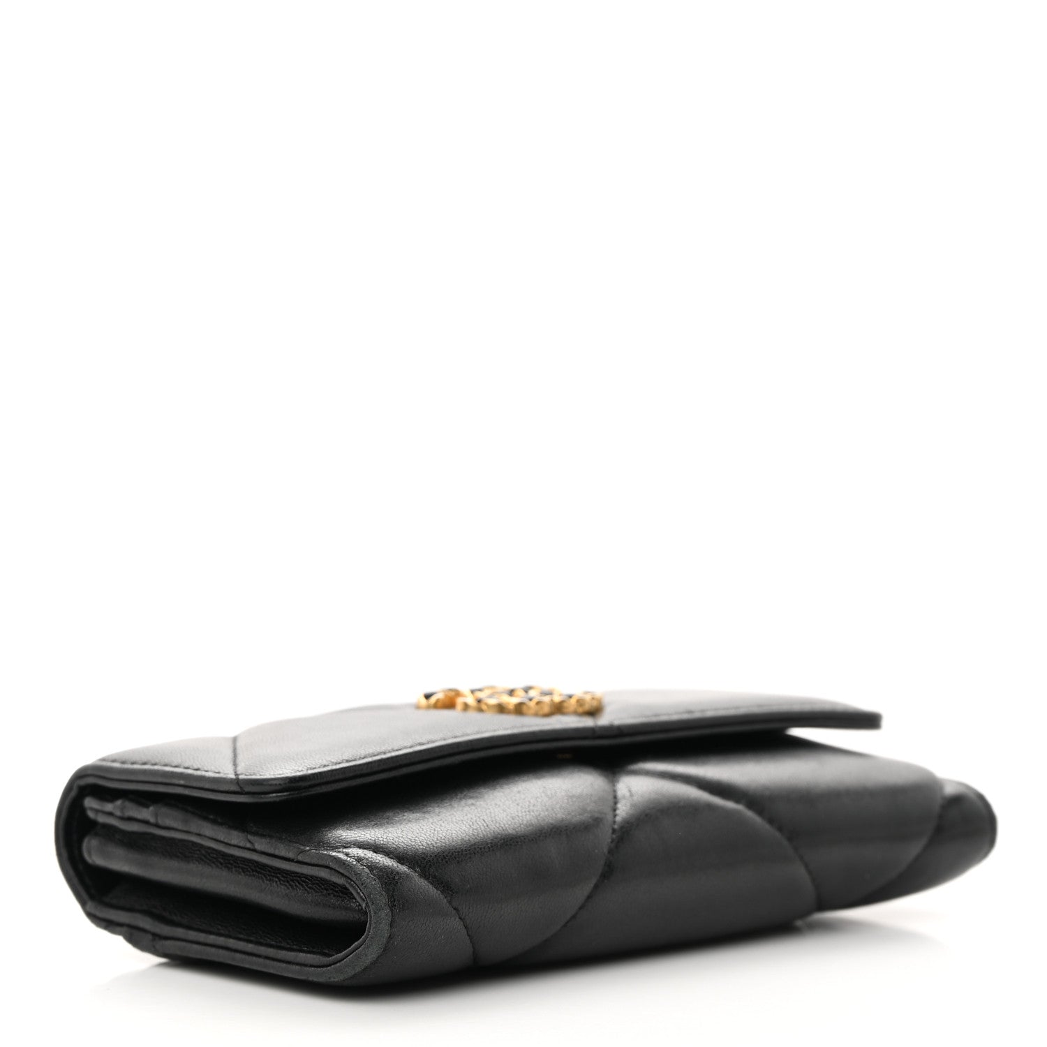 Chanel Lambskin Quilted Chanel 19 Flap Wallet Black 4 of 18