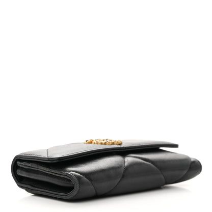 Chanel Lambskin Quilted Chanel 19 Flap Wallet Black 4 of 18