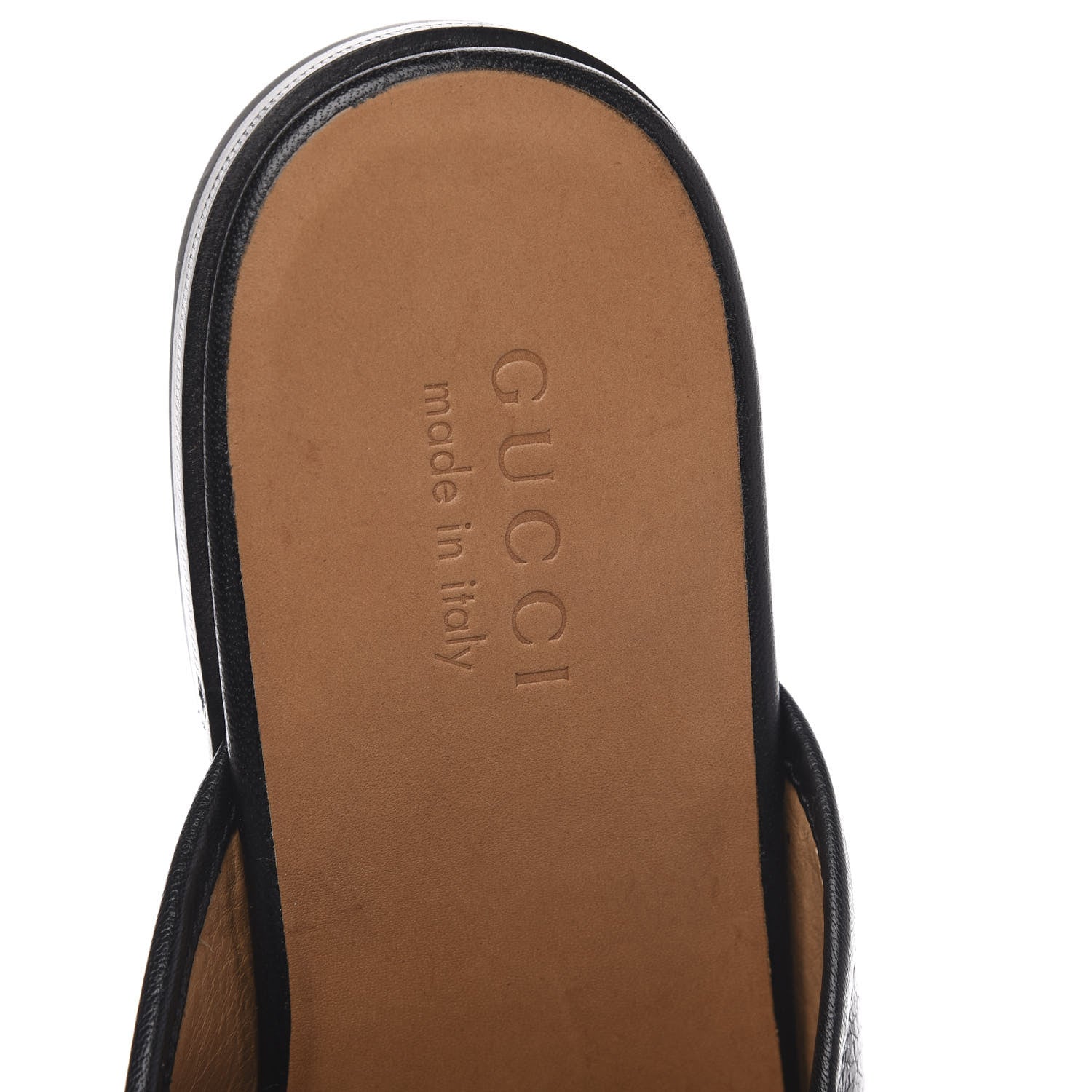 Gucci Goatskin Mens Horsebit Slippers 8 Black 6 of 9