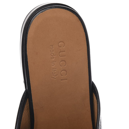 Gucci Goatskin Mens Horsebit Slippers 8 Black 6 of 9