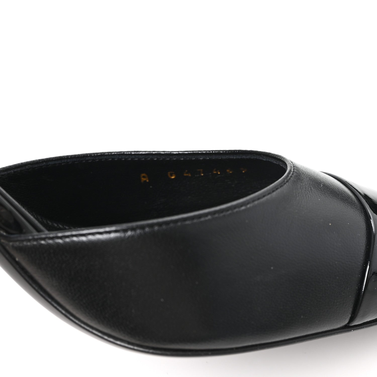 Chanel Lambskin Patent Cap Toe CC Apple Slingback Pumps 40 Black 9 of 10