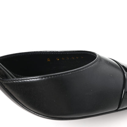 Chanel Lambskin Patent Cap Toe CC Apple Slingback Pumps 40 Black 9 of 10