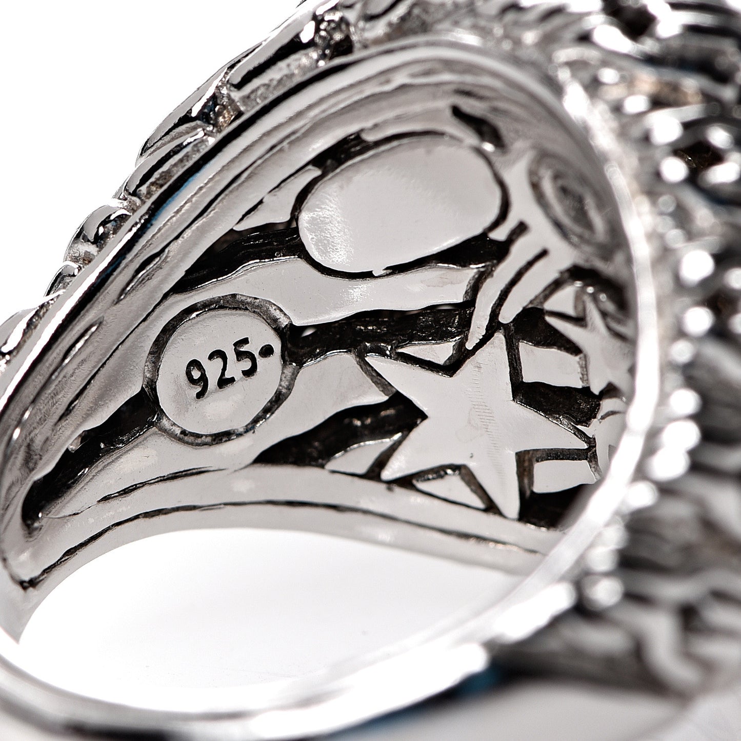 Sterling Silver Diamond Chain Ring 55 7.25