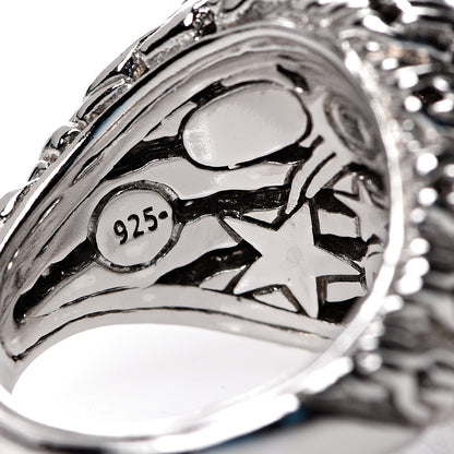 John Hardy Sterling Silver Diamond Chain Ring 55 7.25 4 of 6