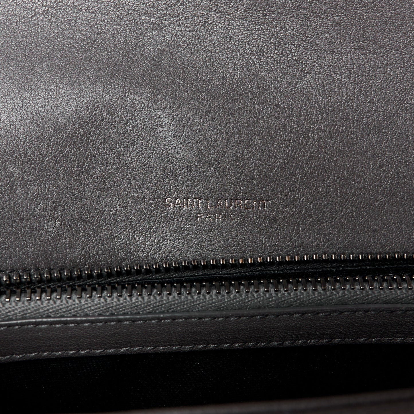 Sheepskin Matelasse Chevron Monogram Medium College Bag Asphalt