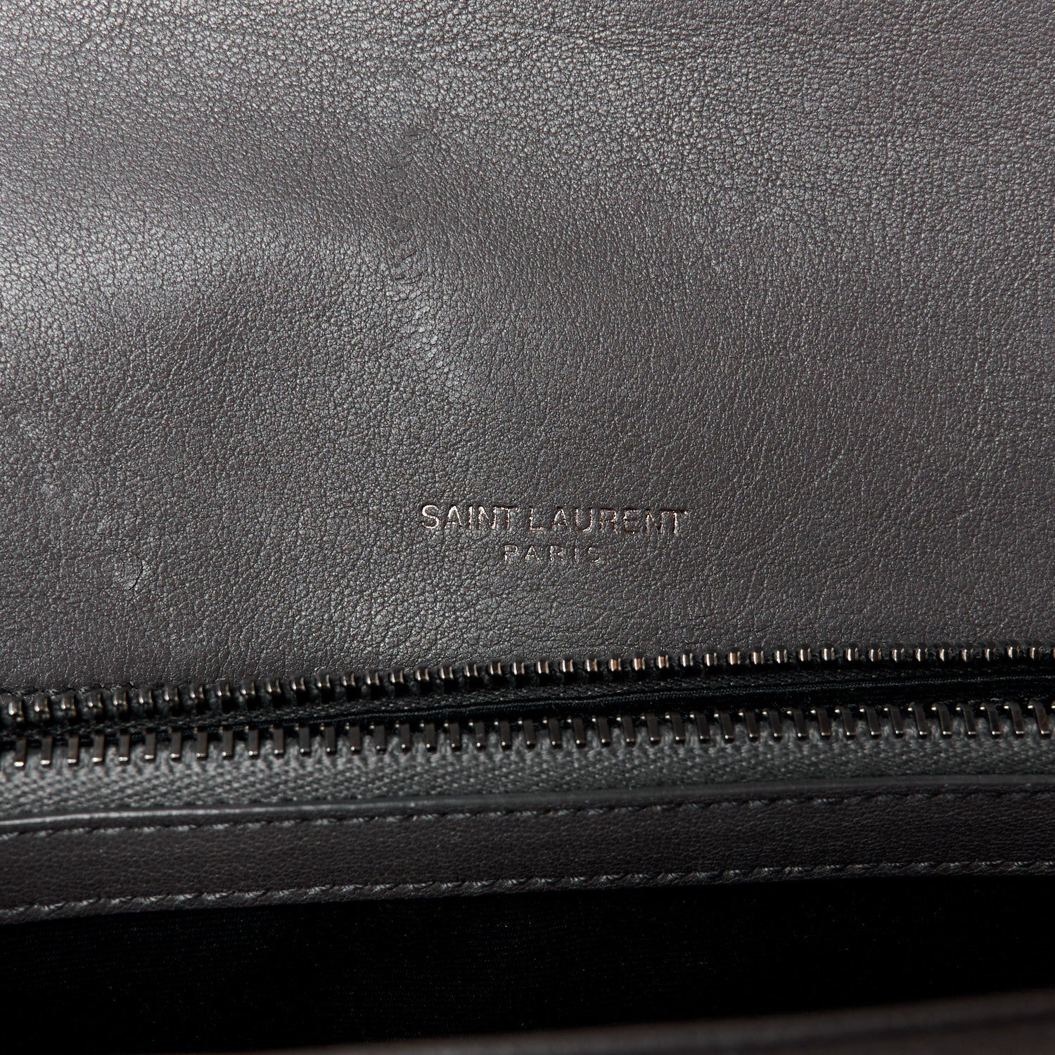 Saint Laurent Sheepskin Matelasse Chevron Monogram Medium College Bag Asphalt 6 of 11