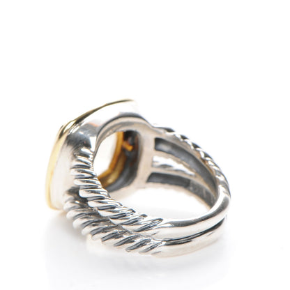 David Yurman Sterling Silver 18K Yellow Gold Champagne Citrine 11mm Albion Ring 52 6 3 of 7