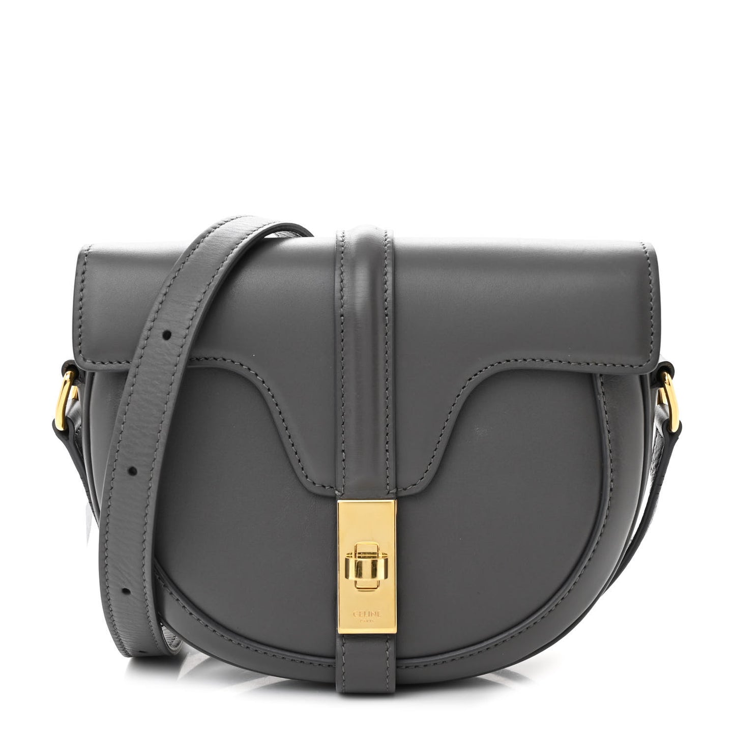 Satinated Calfskin Besace Small 16 Grey