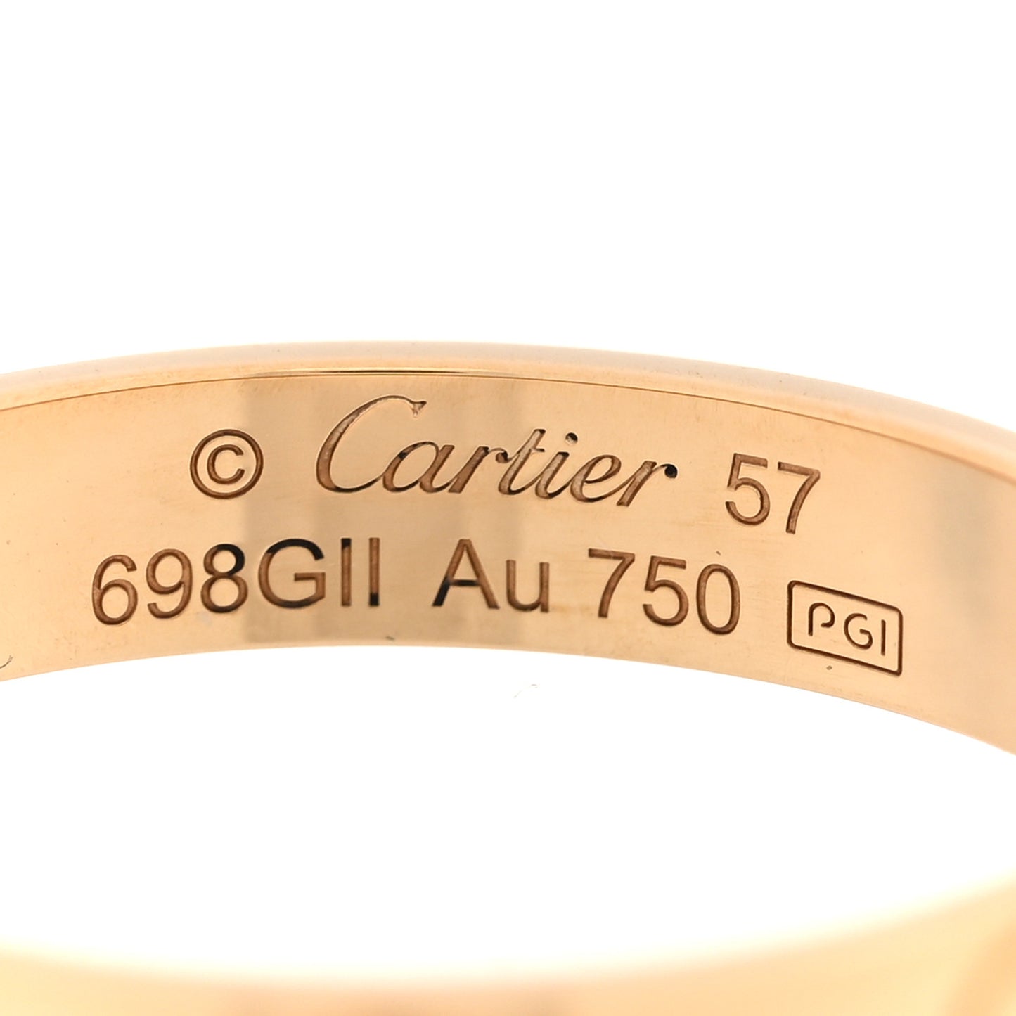 18K Yellow Gold 3.5mm LOVE Wedding Band Ring 57 8