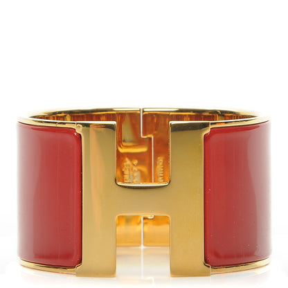 Hermes Enamel Clic Clac H Extra Wide Bracelet PM Red 1 of 7