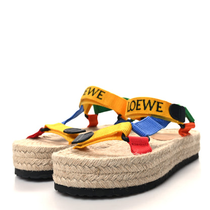 Loewe Raffia Paula's Ibiza Strappy Espadrille Sandals 38 Multicolor 3 of 7