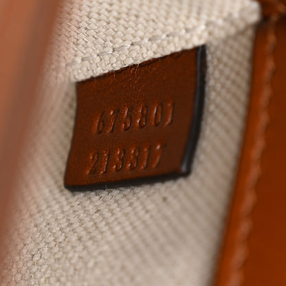 Gucci New Canvas Charisma Calfskin Crystal GG Monogram Mini Horsebit 1955 Shoulder Bag Camel Ebony 7 of 10