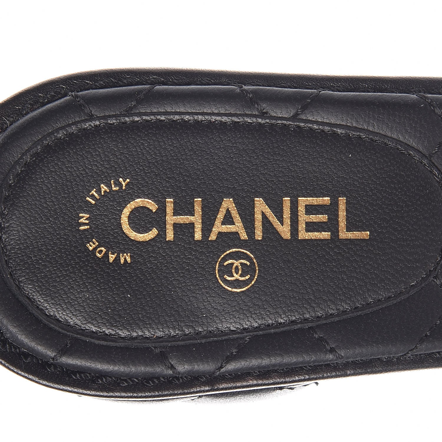 Chanel Lambskin Quilted CC Sandal Mules 37.5 Black 8 of 12