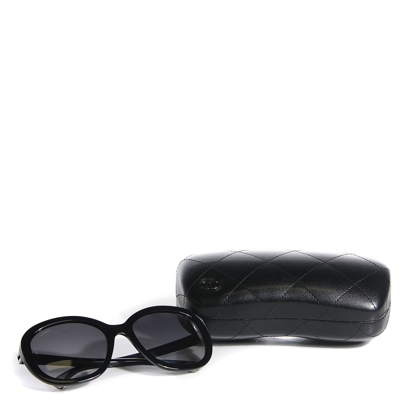 Polarized Quilted CC Sunglasses 5328 Black