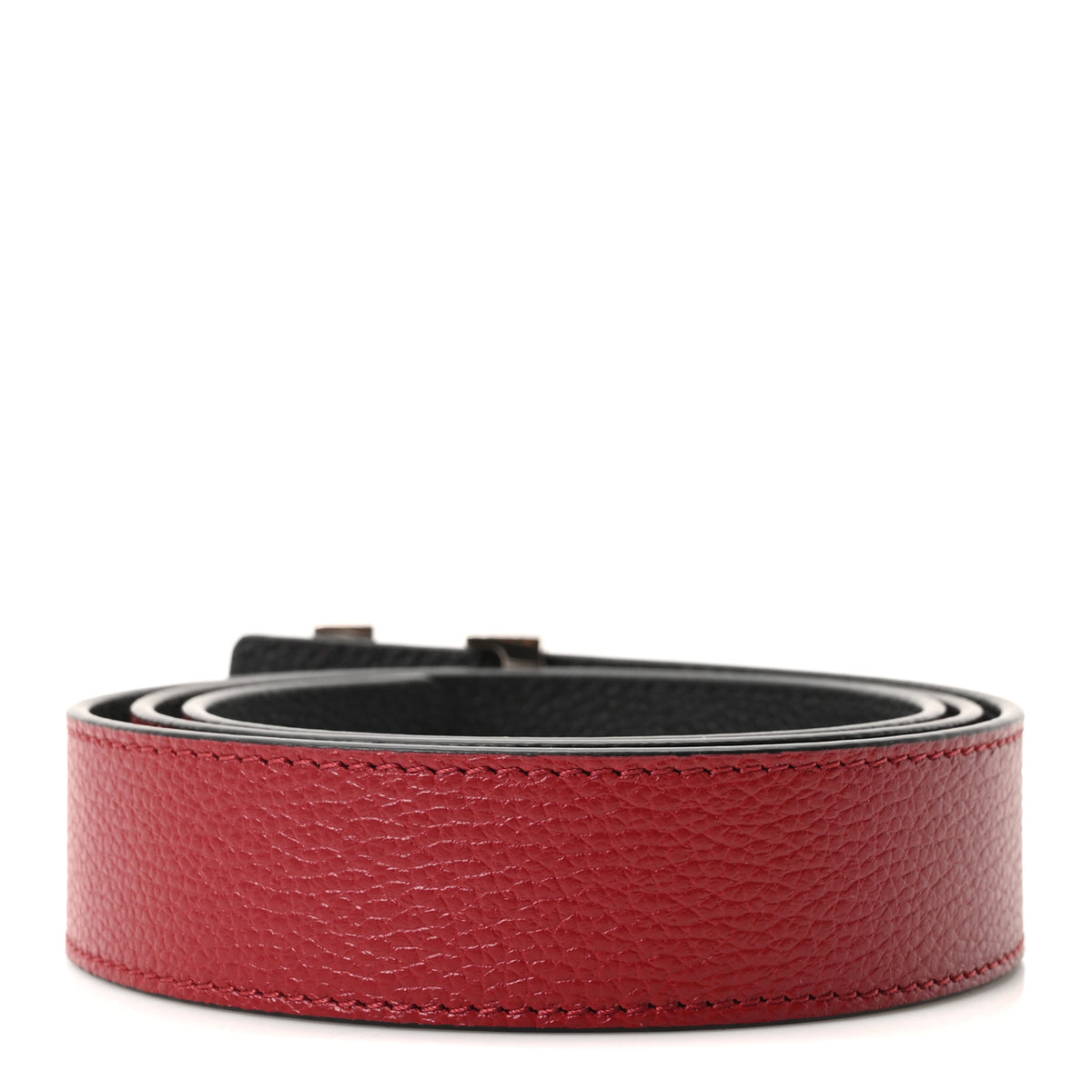 Louis Vuitton Taurillon Calfskin Monogram 30mm LV Initiales Reversible Belt 85 34 Black Red 2 of 7