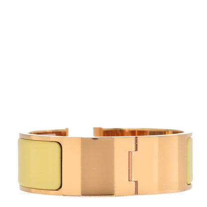 Hermes Enamel Wide Clic Clac H Bracelet PM Jaune Citron 3 of 5