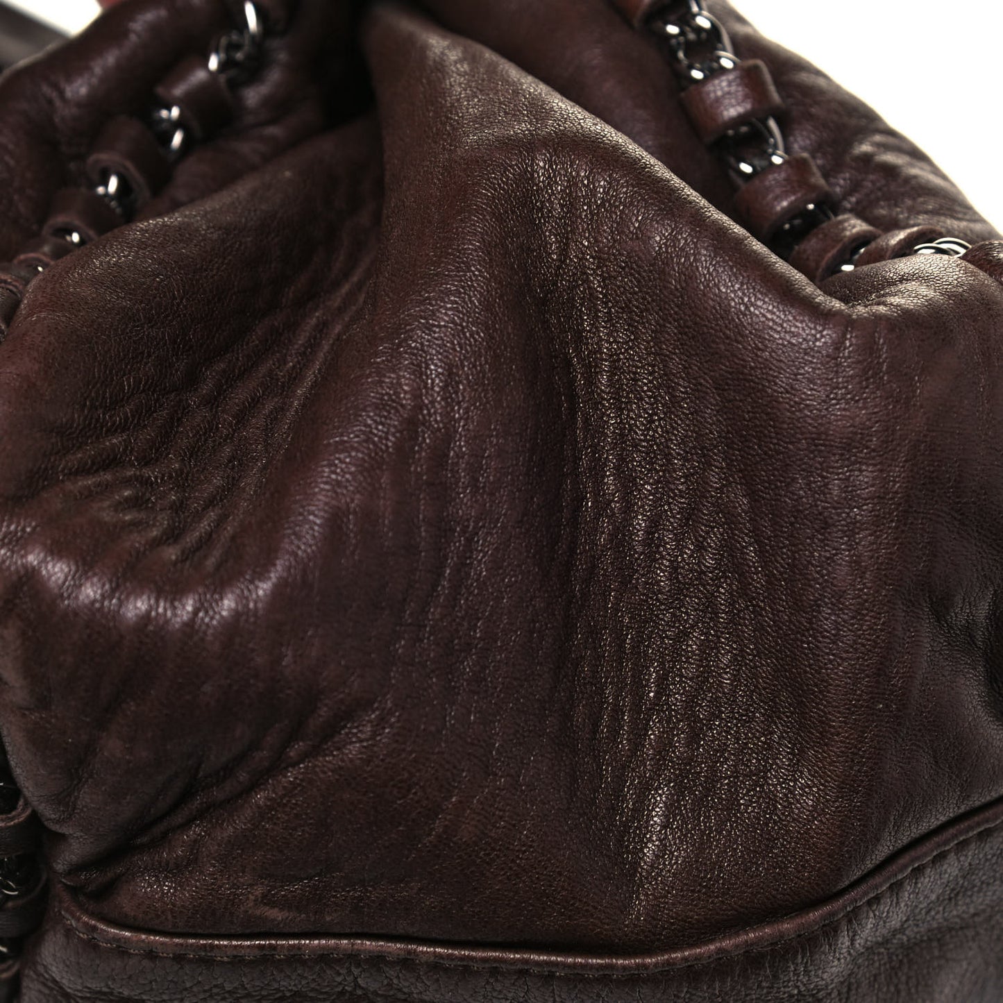 Lambskin Chain Hobo Brown