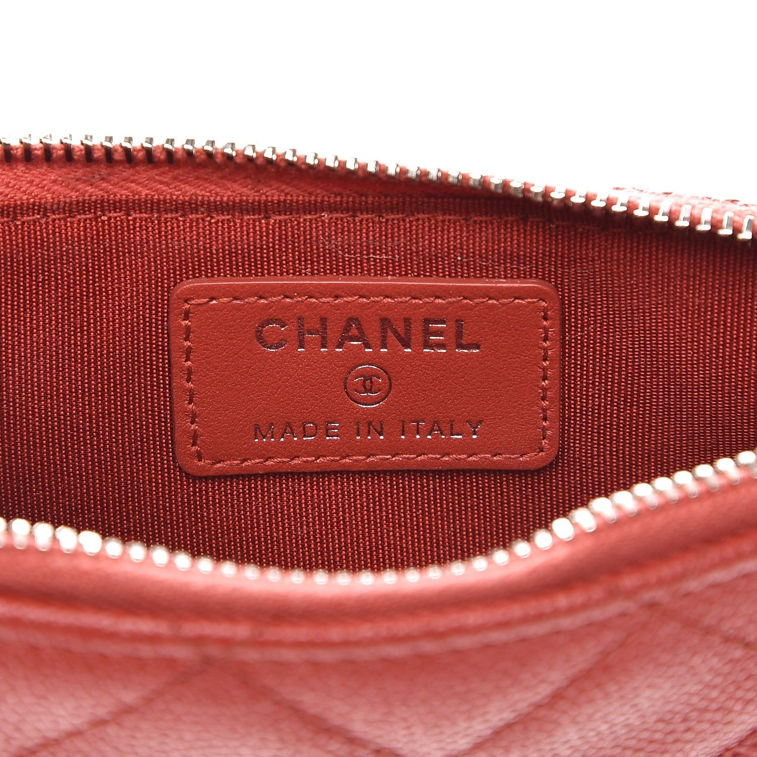 Chanel Caviar Quilted Flat Wallet Pouch Red 7 of 8