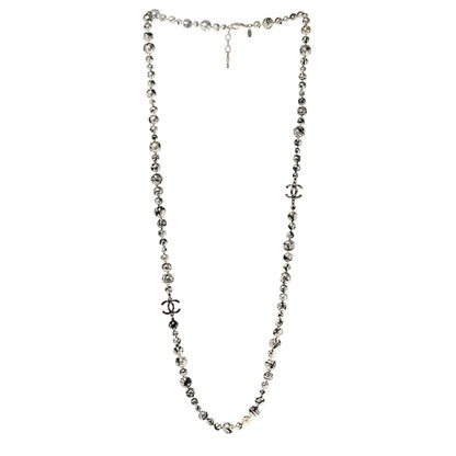 Chanel Pearl CC Graffiti Long Necklace Black Gold 3 of 7
