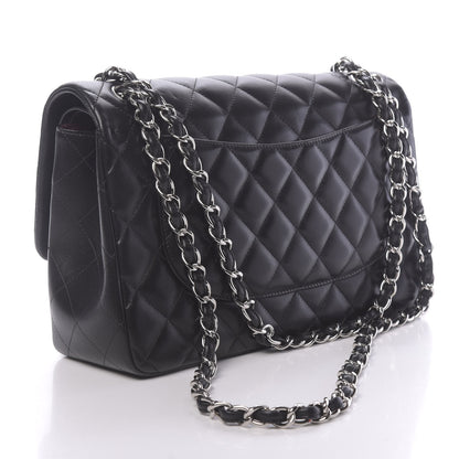 Chanel Lambskin Quilted Jumbo Double Flap Black 3 of 12