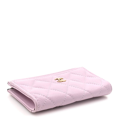 Chanel Caviar Quilted CC Zip Around Card Holder Light Purple 4 of 12