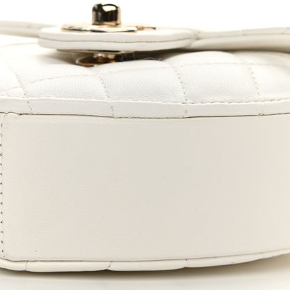 Chanel Lambskin Quilted CC In Love Heart Clutch With Chain White 9 of 10