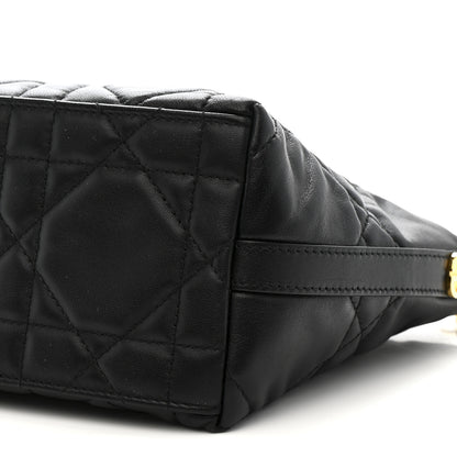 Christian Dior Lambskin Macrocannage DiorStar Hobo Bag Black 10 of 11