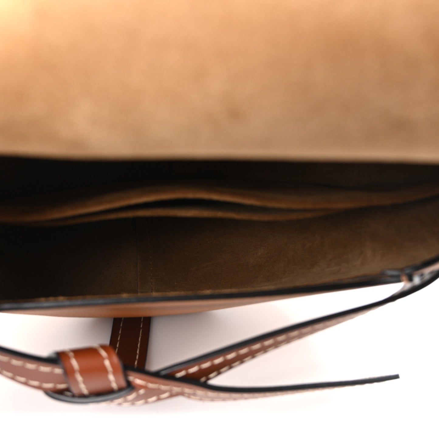 Grained Calfskin Small Gate Crossbody Bag Caramel Pecan