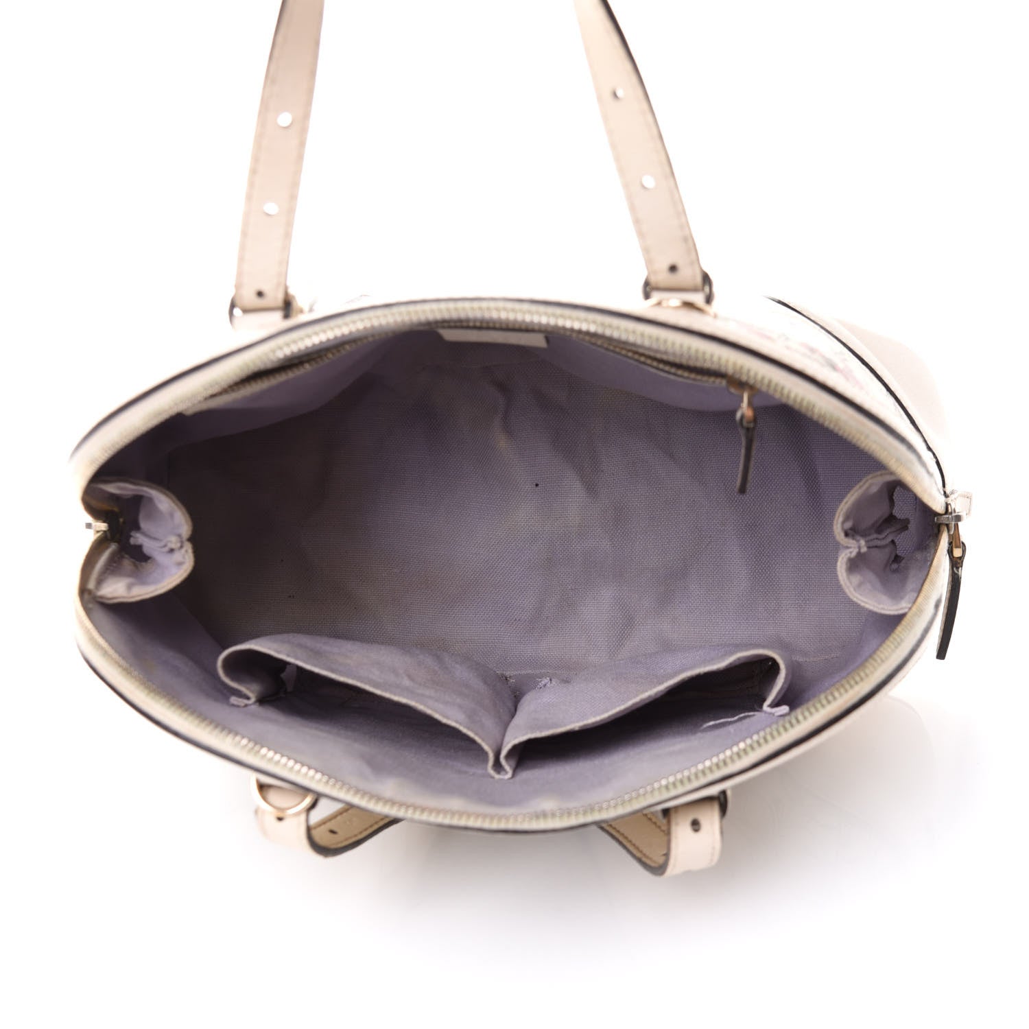 Gucci Calfskin Flora Infinity Small Nice Top Handle Dome Bag White 4 of 14