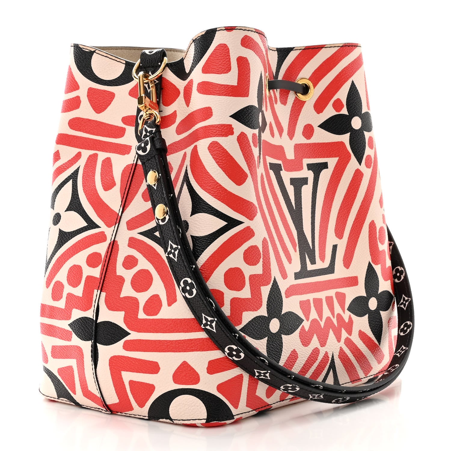 Louis Vuitton Monogram Giant Crafty NeoNoe MM Creme Rouge Black 3 of 9