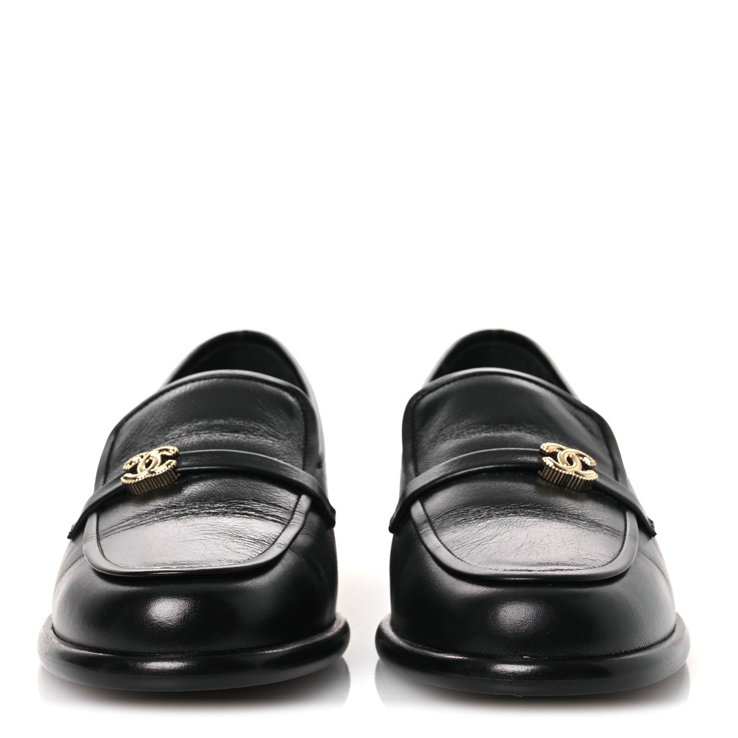 Chanel Shiny Calfskin CC Moccasins 41 Black 3 of 12
