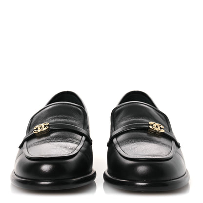 Chanel Shiny Calfskin CC Moccasins 41 Black 3 of 12