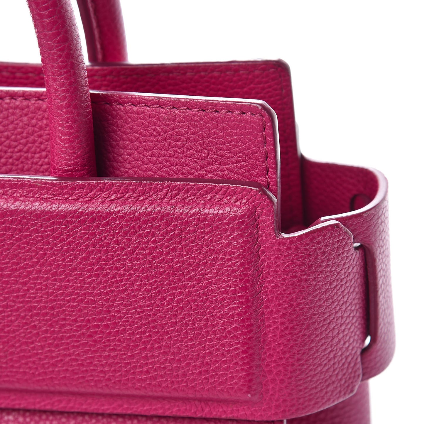 Grained Calfskin Mini Horizon Satchel Fushia