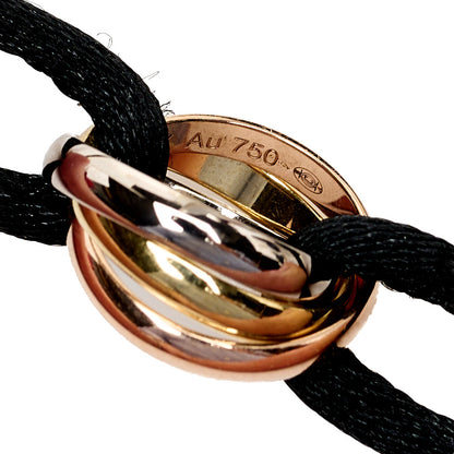 Cartier 18K Pink Yellow White Gold Trinity Adjustable Cord Bracelet Black 6 of 7