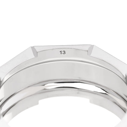 Gucci 18K White Gold 9mm Link To Love Stud Ring 53 6.25 6 of 6