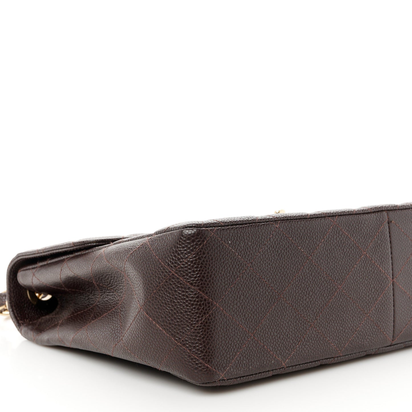 Caviar Quilted Jumbo Single Flap Brown