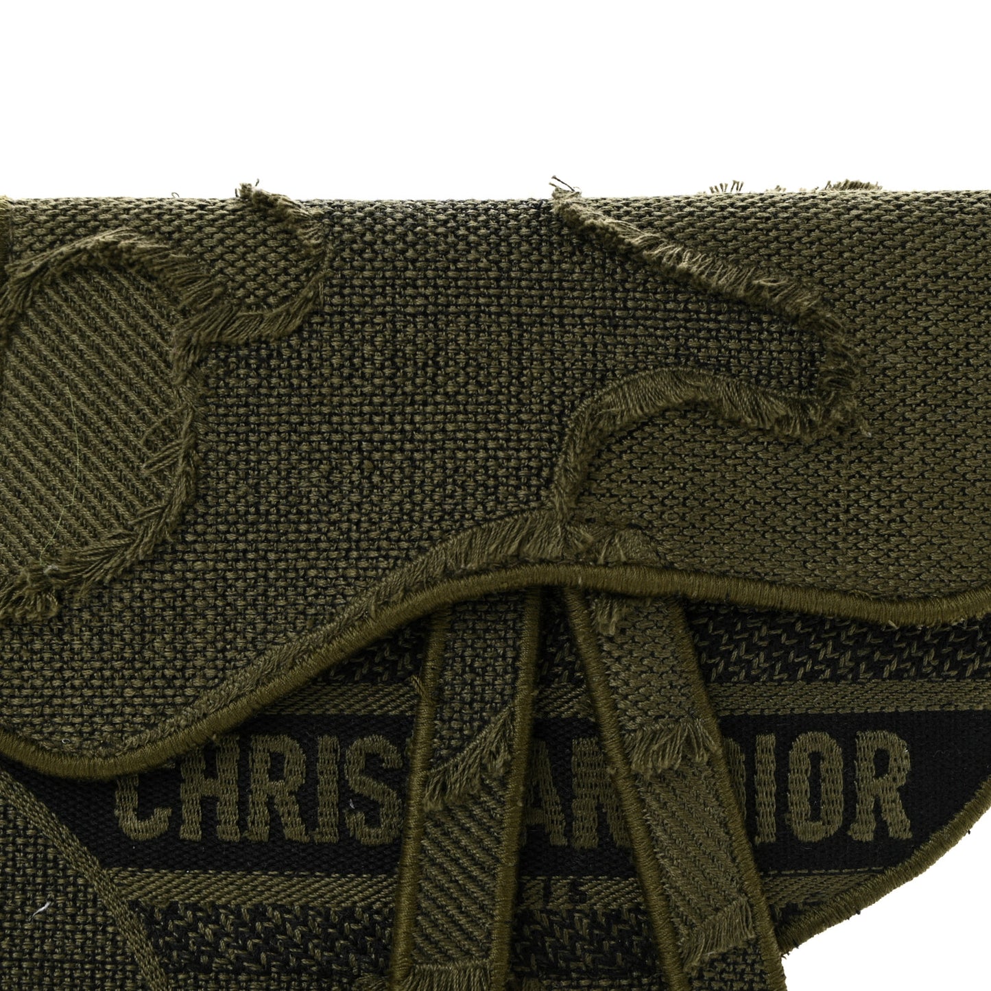 Canvas Embroidered Camouflage Saddle Belt Bag Green